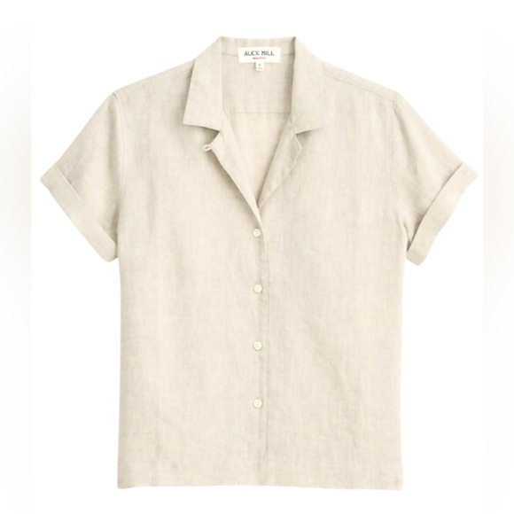 ALEX MILL Linen Camp Button Up Shirt, Rolled Sleeves, Color Flax *BRAND NEW!!🎁* - Picture 2 of 2
